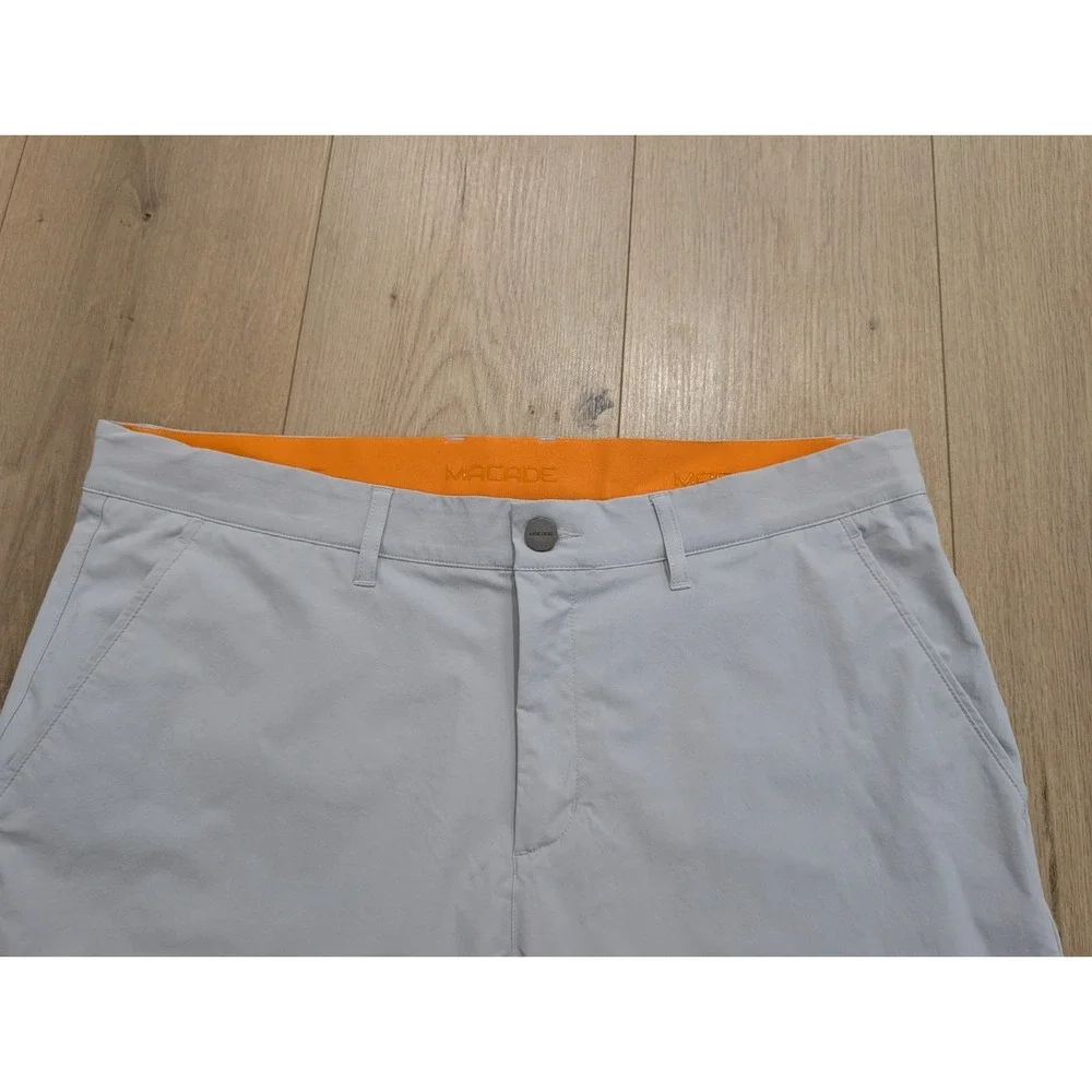 Macade Golf Men's Gray Four-Way Stretch Pants Size 36 x 32 Slim Fit EUC Jogger